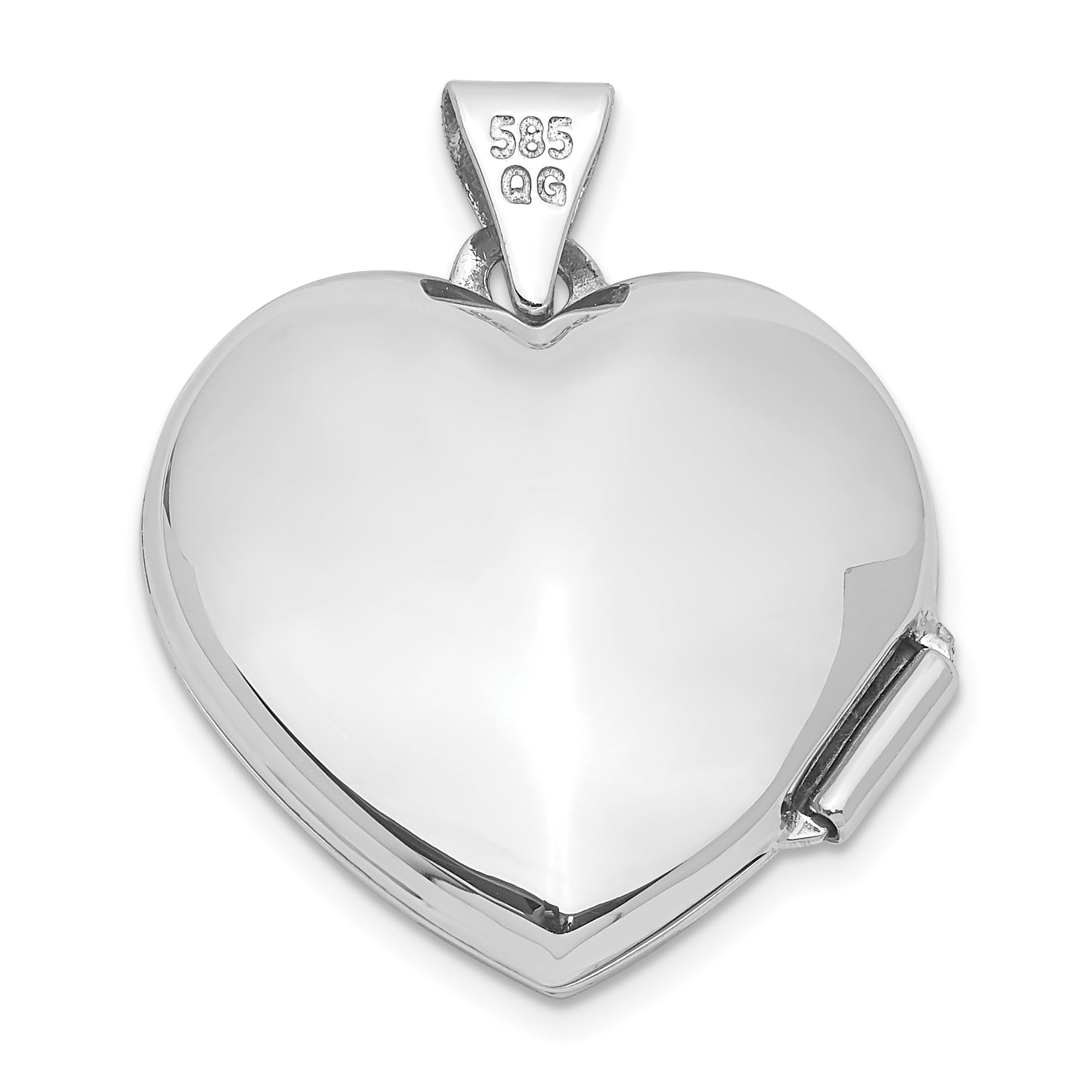 14k White Gold 14k White Gold 18mm Tree Heart Locket
