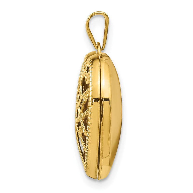 14k Yellow Gold 14k 18mm Tree Heart Locket