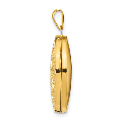 14k Yellow Gold 14ky 21x16mm Oval Tree Locket