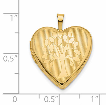14k Yellow Gold 14K 20mm Tree Heart Locket
