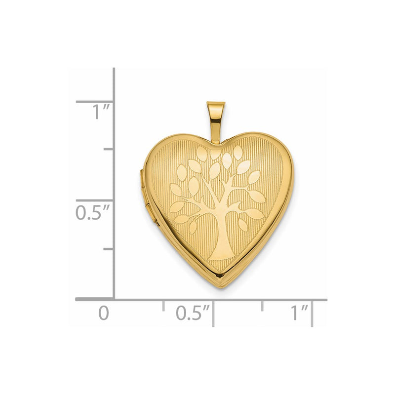 14k Yellow Gold 14K 20mm Tree Heart Locket