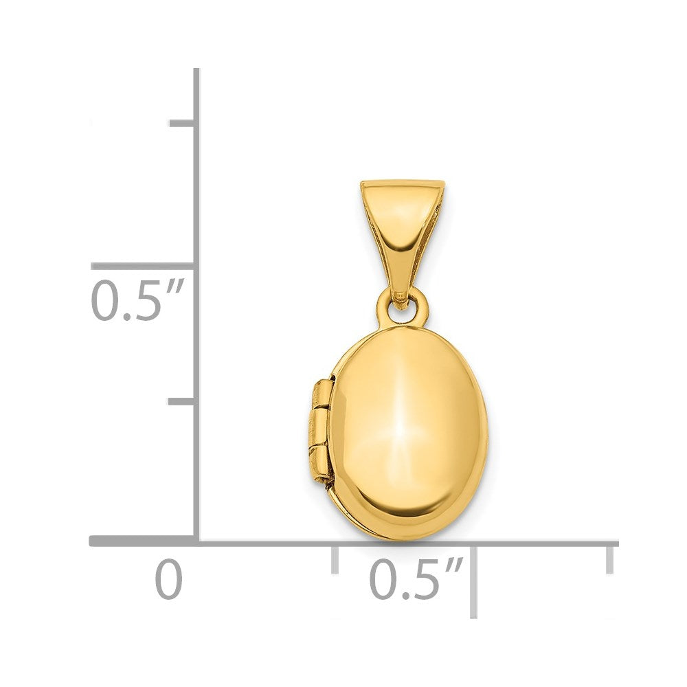 14k Yellow Gold 14K 12mm Oval Locket Pendant