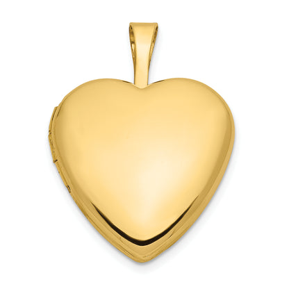 14K Yellow Gold 16mm Heart Locket