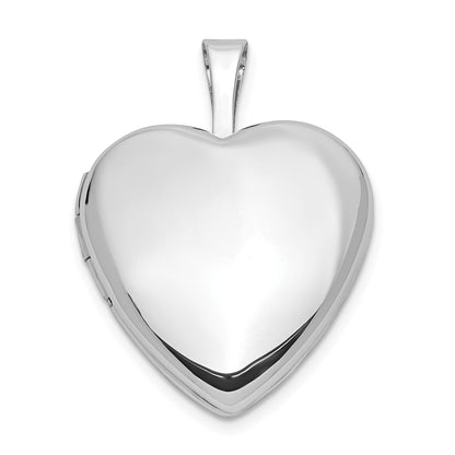14k White Gold 14k White Gold 16mm Heart Locket