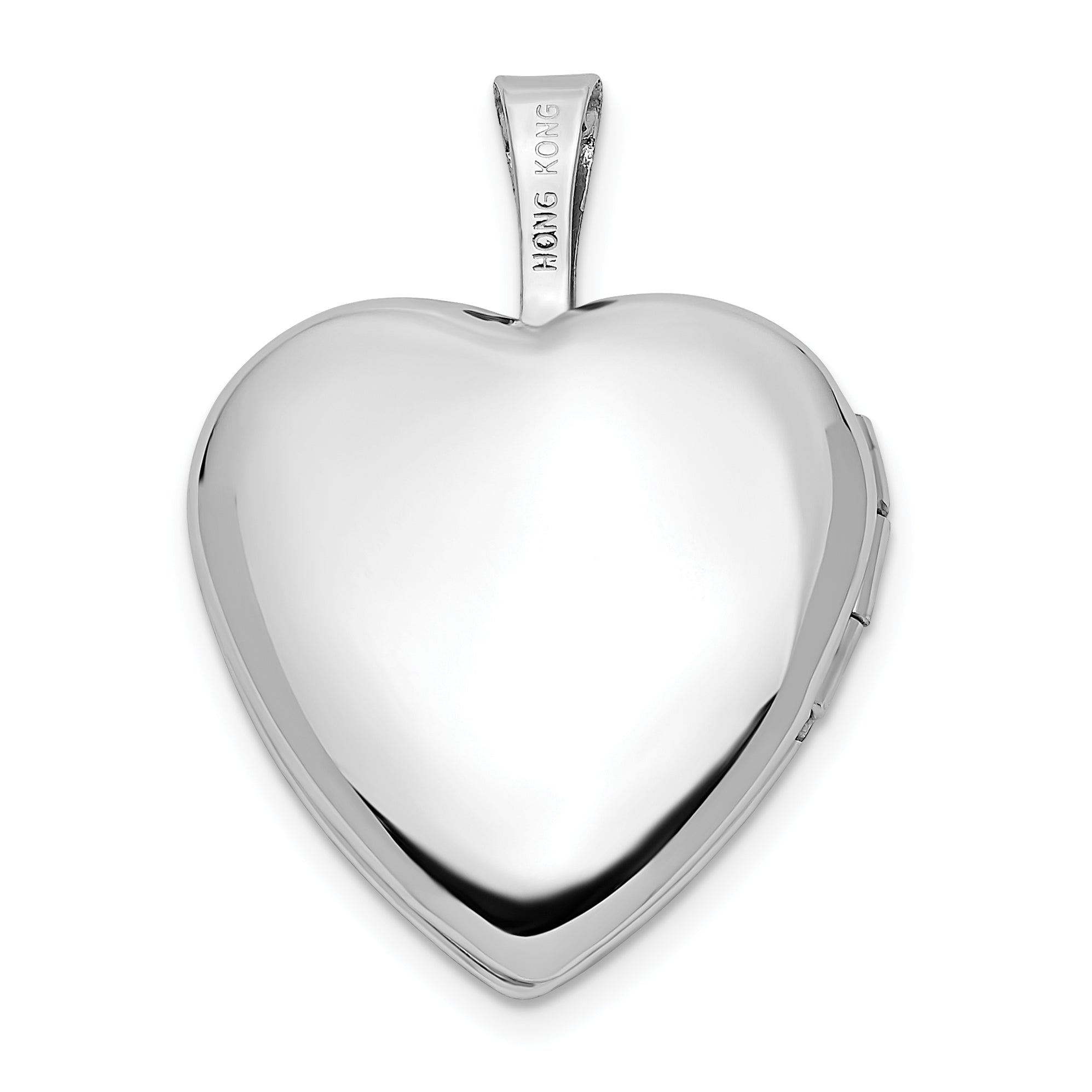 14K White Gold 16mm Double Hearts Locket