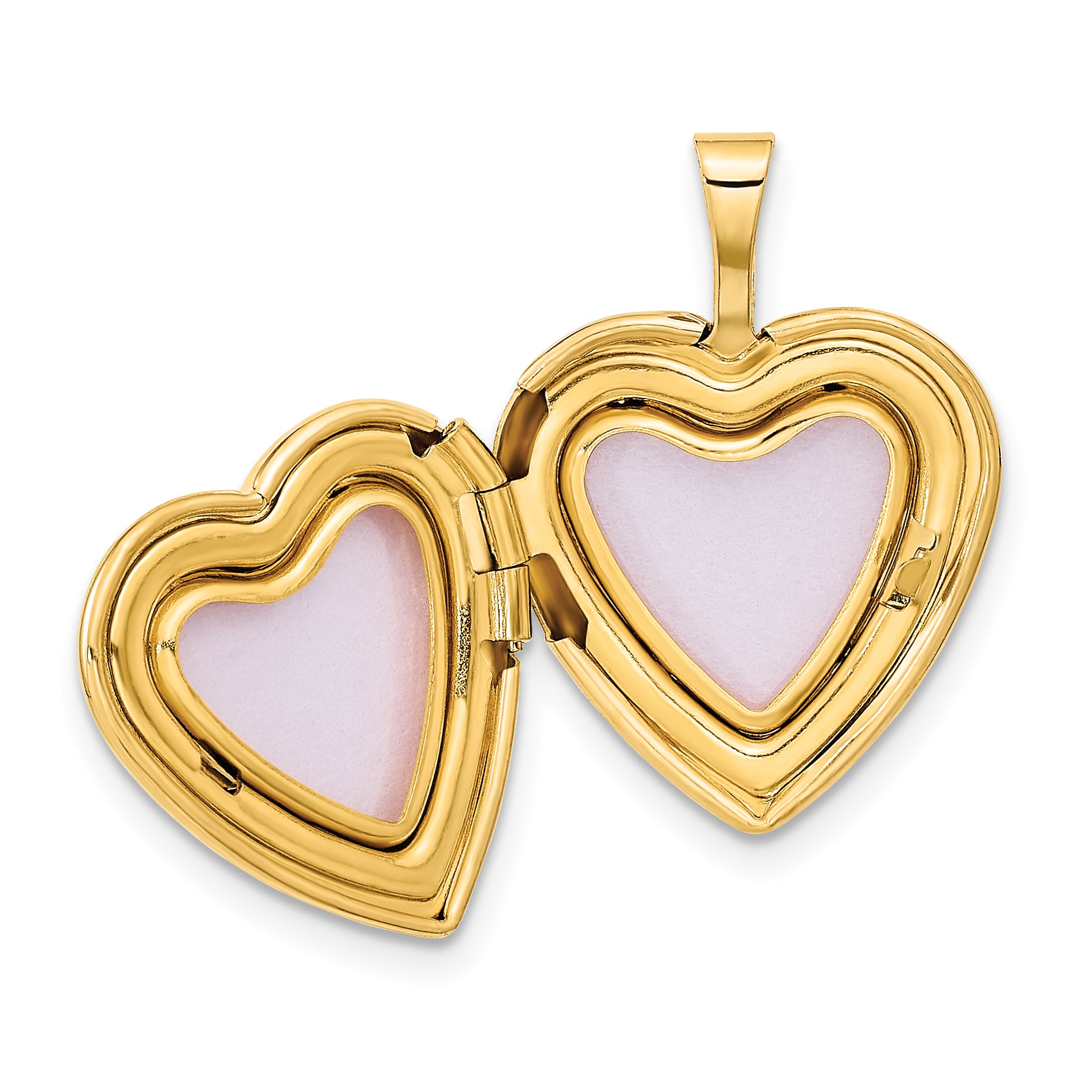 14K Yellow Gold 14Ky 16mm With Enamel Floral Cross Heart Locket