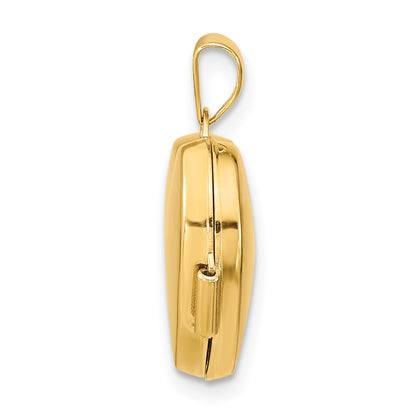 14K Yellow Gold Ruby 15mm Heart Locket