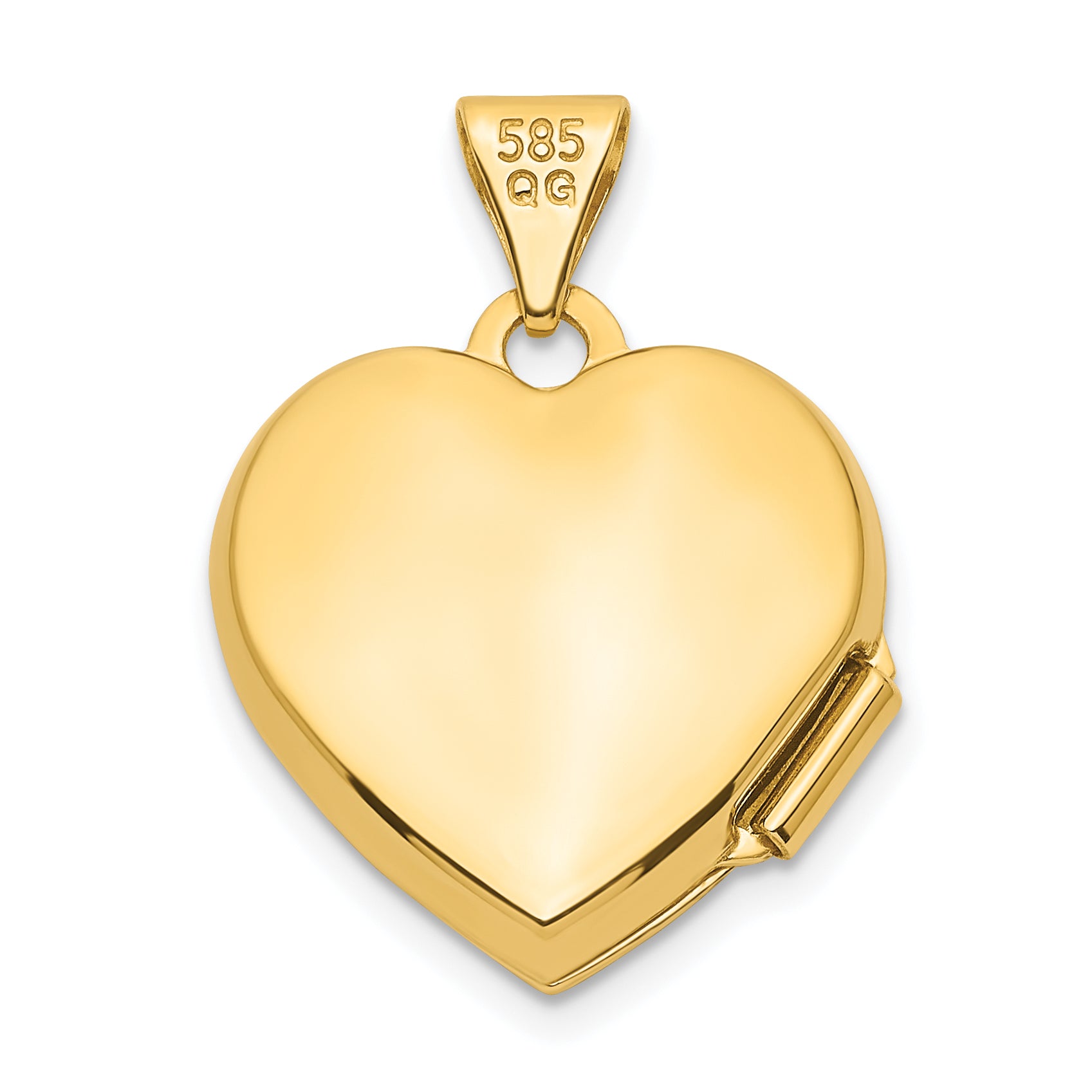 14K Yellow Gold Ruby 15mm Heart Locket