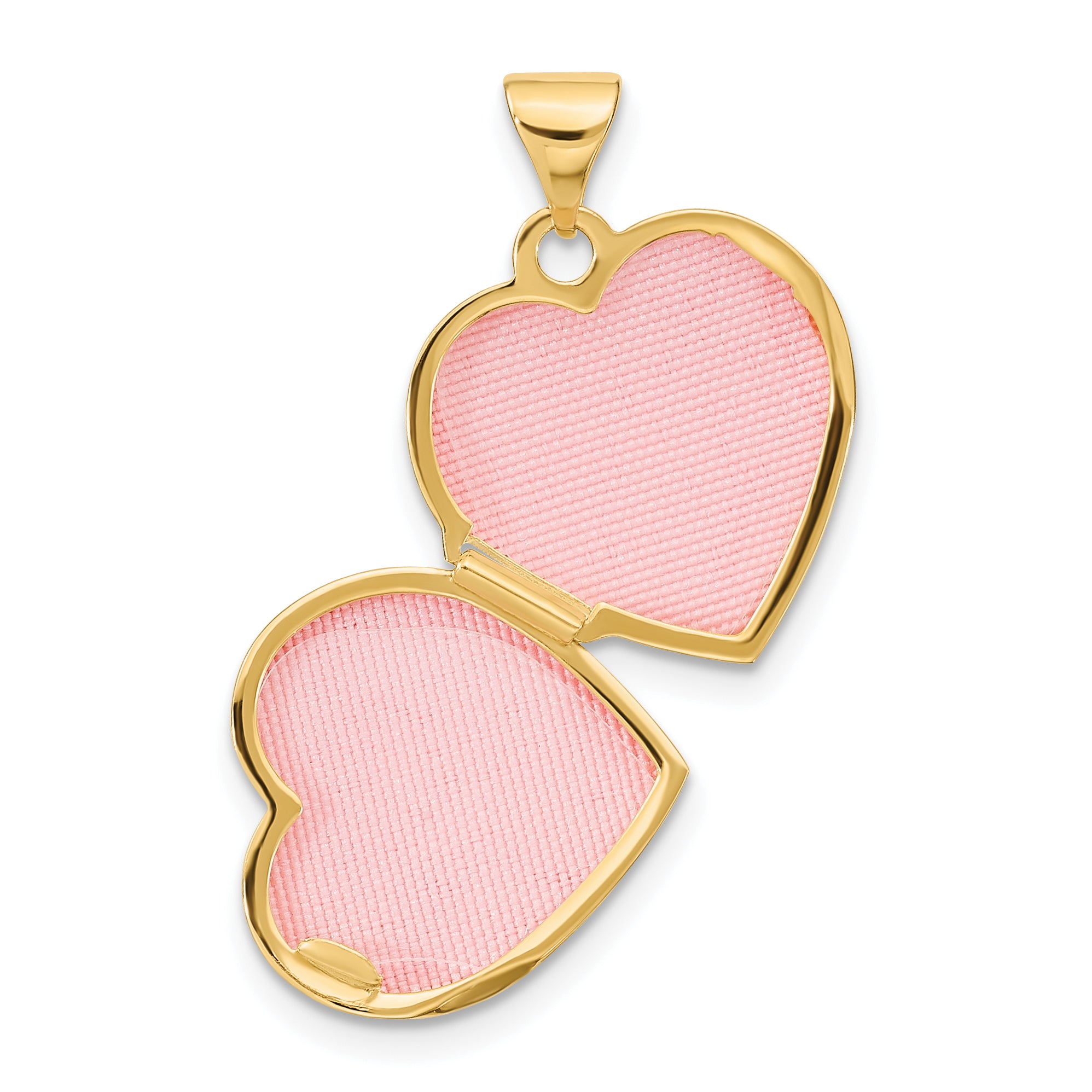 14K Yellow Gold Ruby 15mm Heart Locket