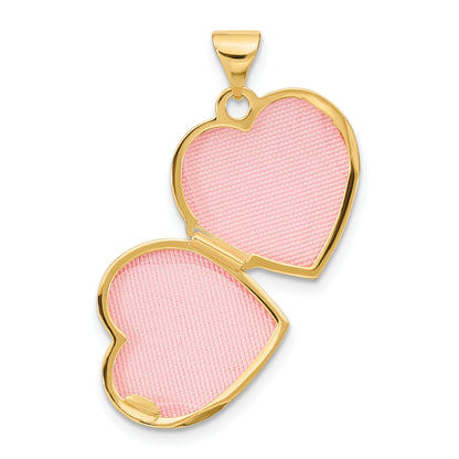 14K Yellow Gold Ruby 15mm Heart Locket