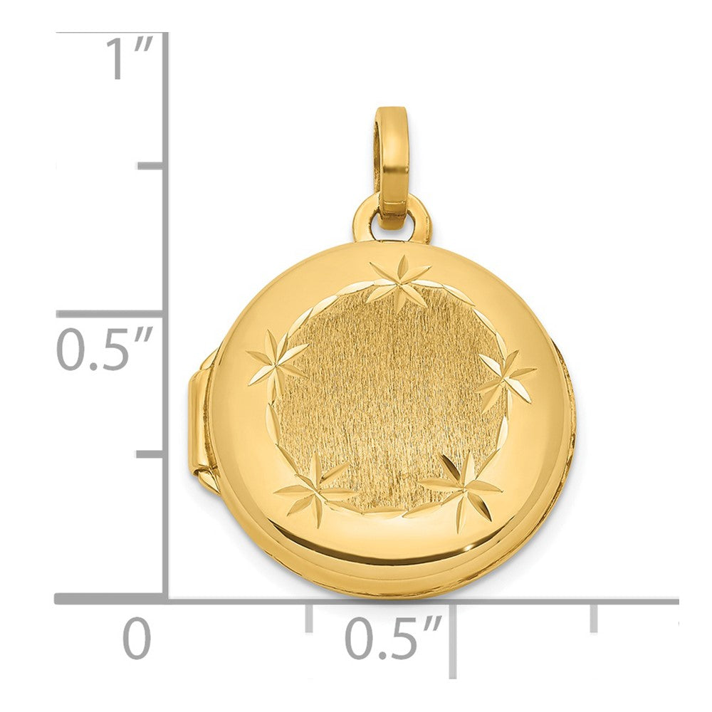 14k Yellow Gold 14K Polished and Brushed 16mm D/C Round Locket
