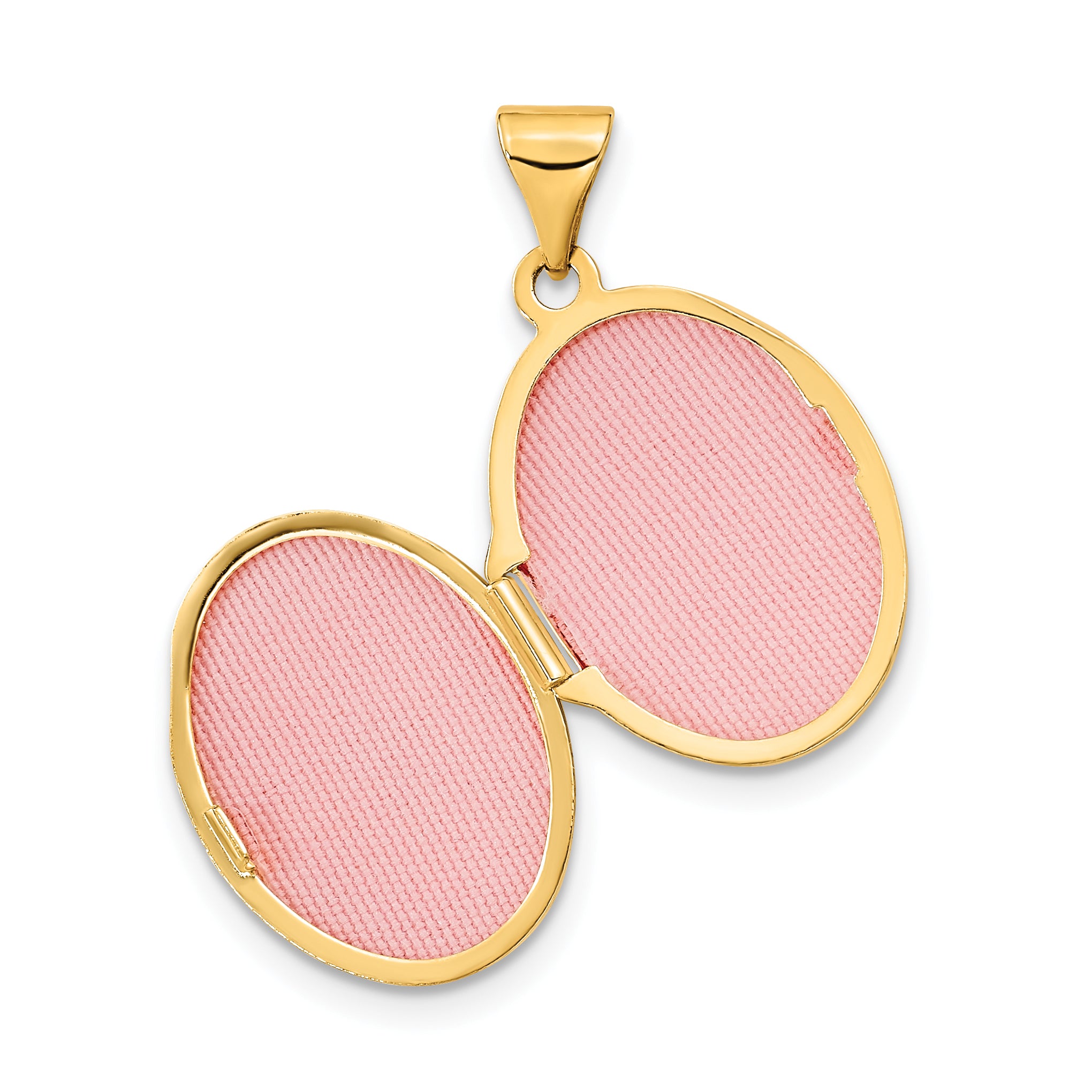 14k Yellow Gold 14ky Polished Diamond Oval Locket