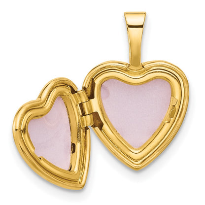 14K Yellow Gold Polished and Satin 12mm Butterfly Heart Locket