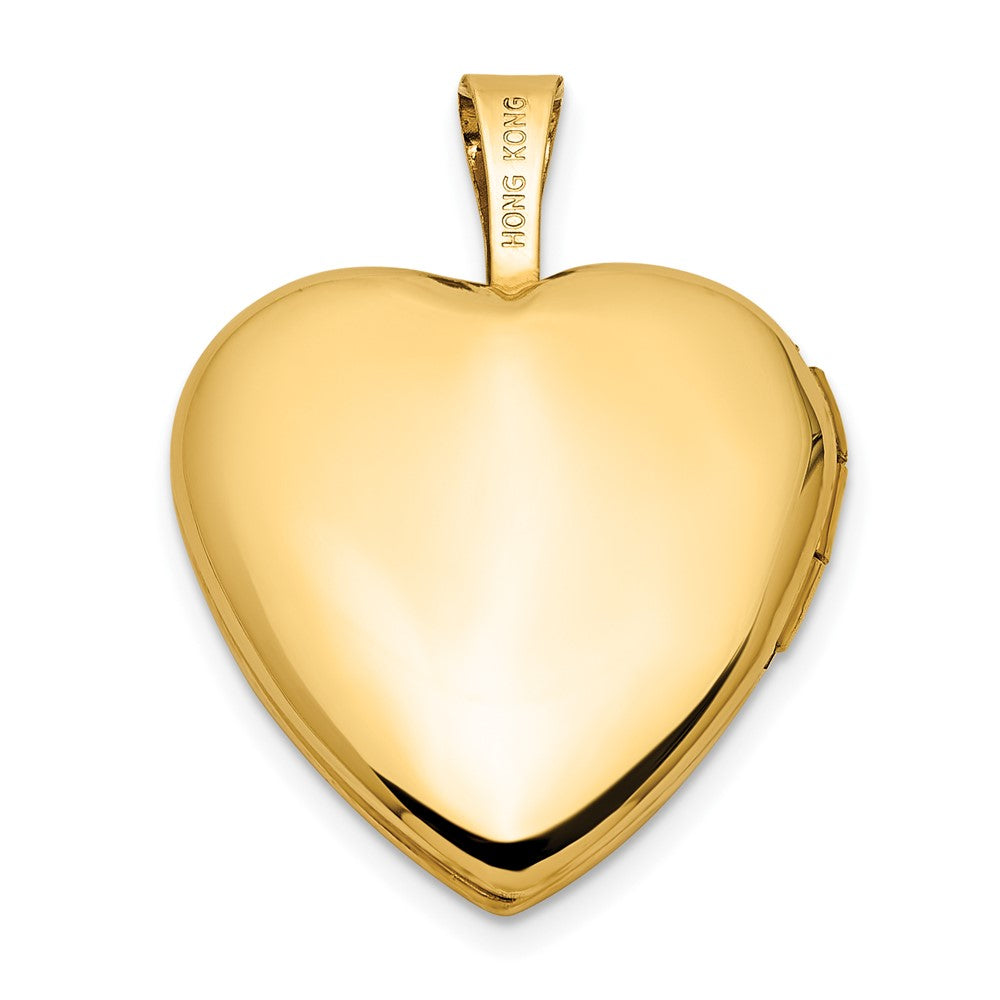 14K Yellow Gold Polished and Satin W/ Enamel 16mm I Love You Rose Heart Locket