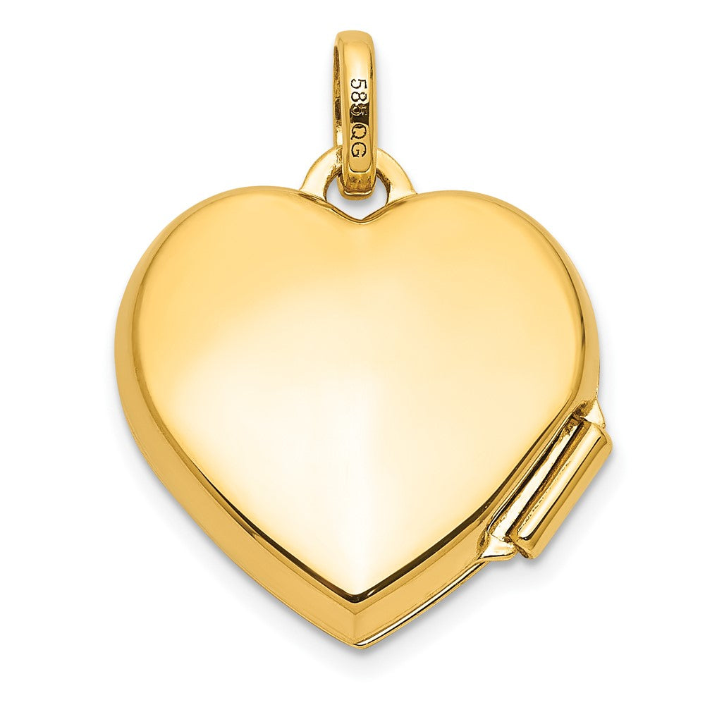 14K Yellow & Rhodium Rose and White Rhodium 15mm Chase the Rainbow Heart Locket