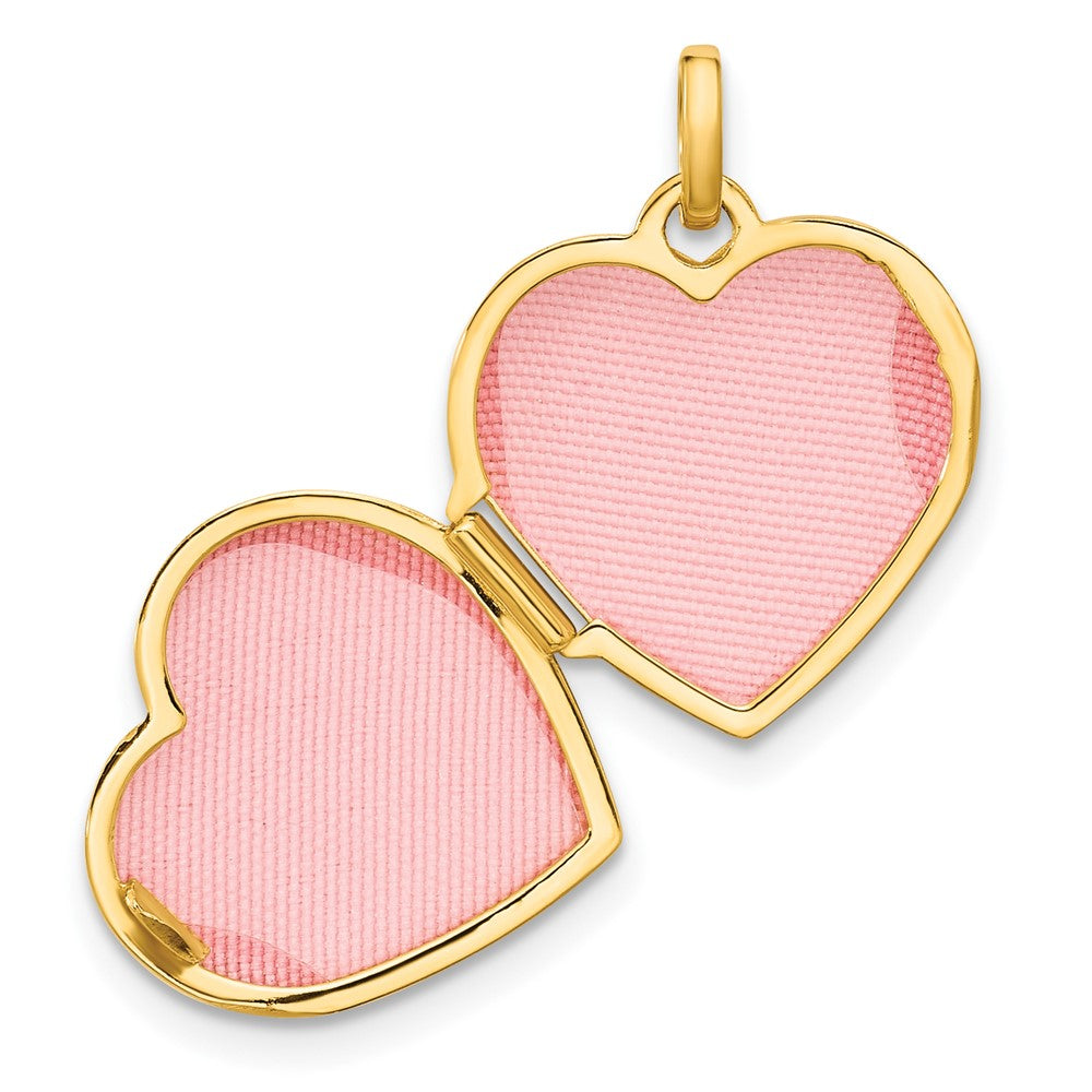 14K Yellow & Rhodium Rose and White Rhodium 15mm Chase the Rainbow Heart Locket