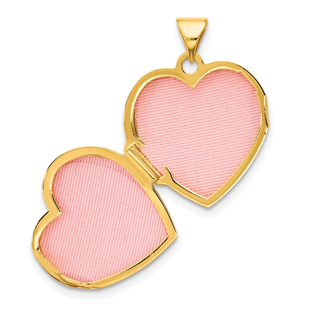 14K Yellow & Rhodium and White Rhodium 18mm Key to My Heart Reversible Heart Locket