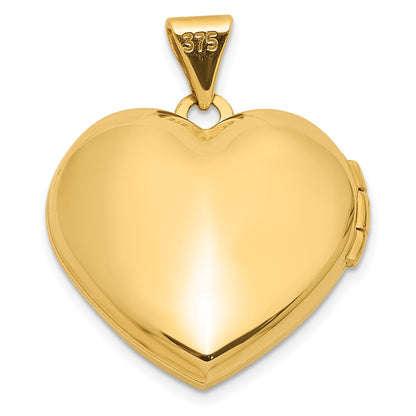 14K Yellow Gold Polished White Agate Mom 18mm Heart Locket