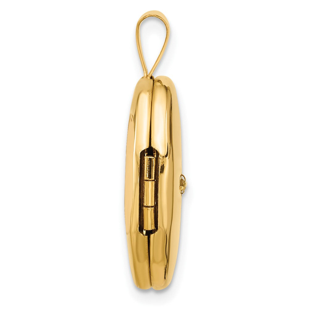 14K Yellow Gold Polished Diamond Star 16mm Oval Locket