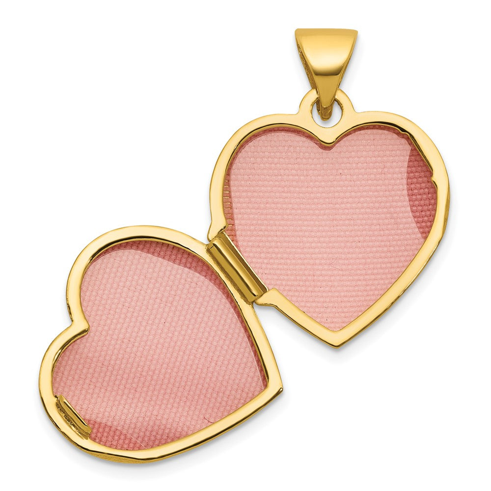 14K Yellow Gold Diamond Polished Infinity 15mm Heart Locket