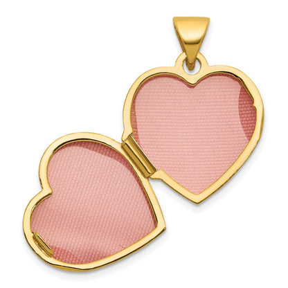 14K Yellow Gold Diamond Polished Infinity 15mm Heart Locket