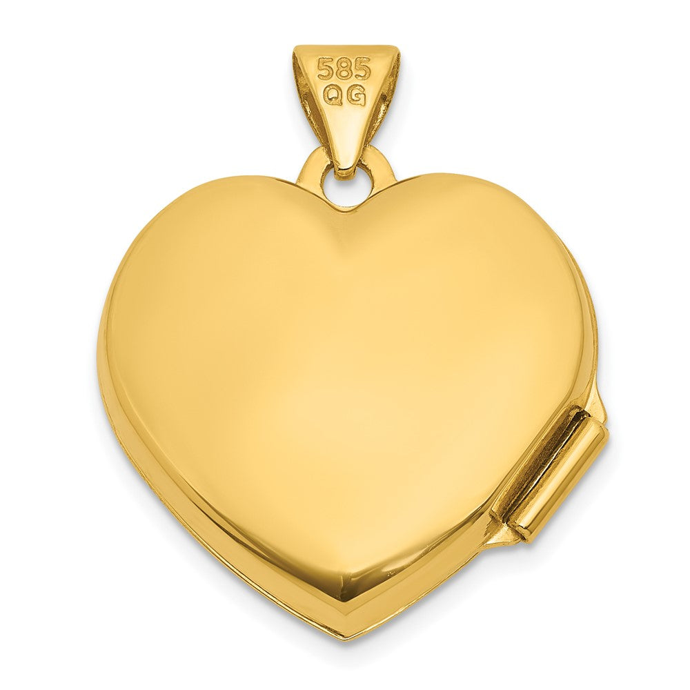 14K Yellow & Rhodium and Rhodium Polished Floral 18mm Heart Locket