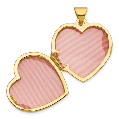 14K Yellow & Rhodium and Rhodium Polished Floral 18mm Heart Locket