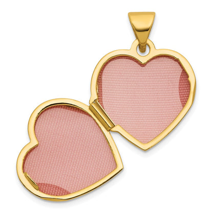 14K Yellow & Rhodium & Rhodium My Love My Life My Forever on Back 15mm Heart Locket