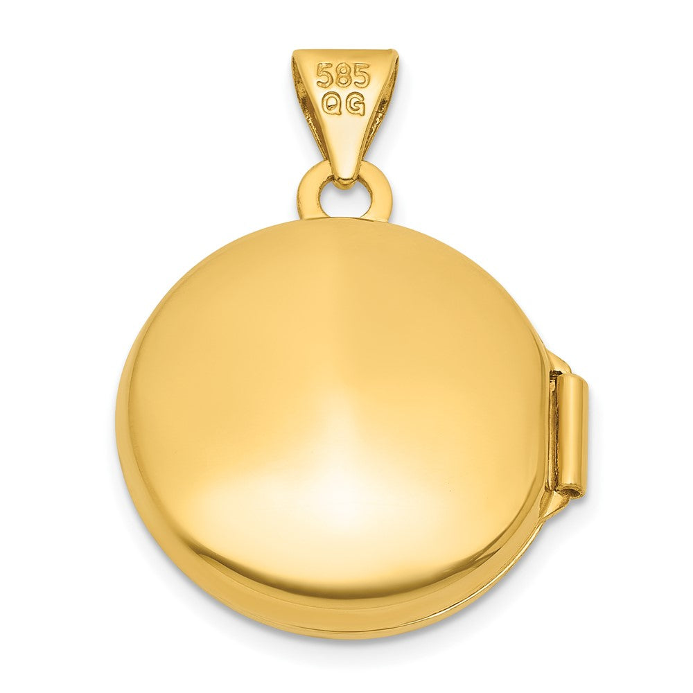 14K Yellow & Rhodium and White Rhodium Polished Celtic 16mm Round Locket