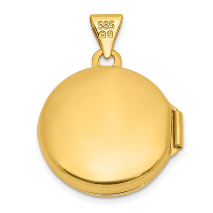 14K Yellow & Rhodium & Rhodium Polished Tree of Life 16mm Round Locket
