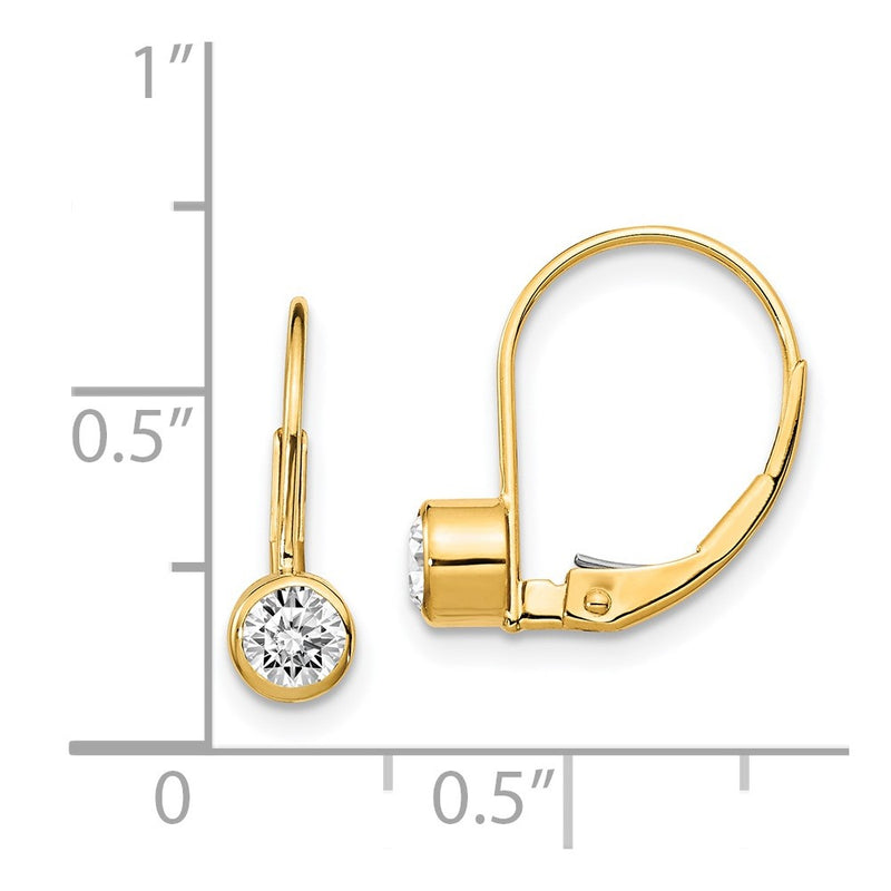 14k Yellow Gold VS Real Diamond leverback Earrings