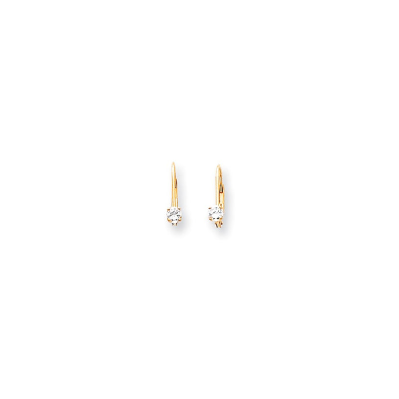 14k Yellow Gold VS Real Diamond leverback Earrings