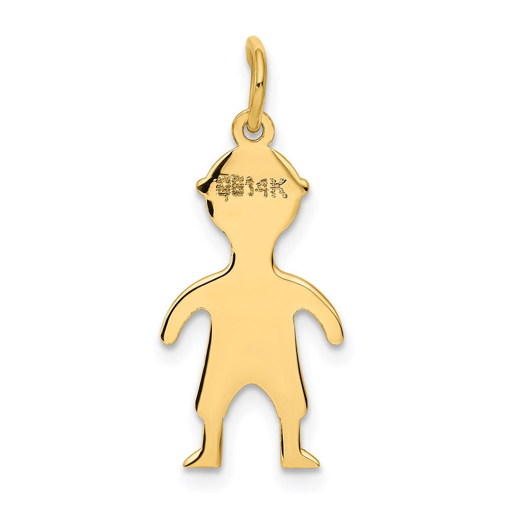 14k Yellow Gold 14k.011 Depth Engravable Boy Charm