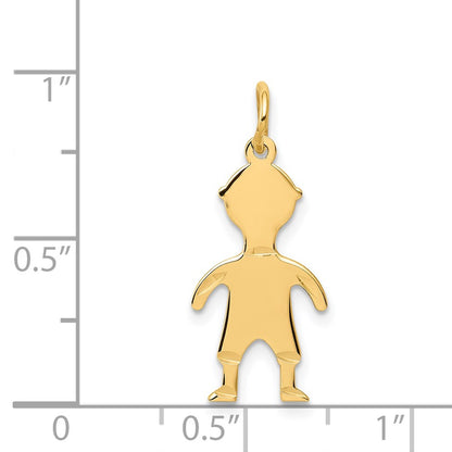 14k Yellow Gold 14k.011 Depth Engravable Boy Charm