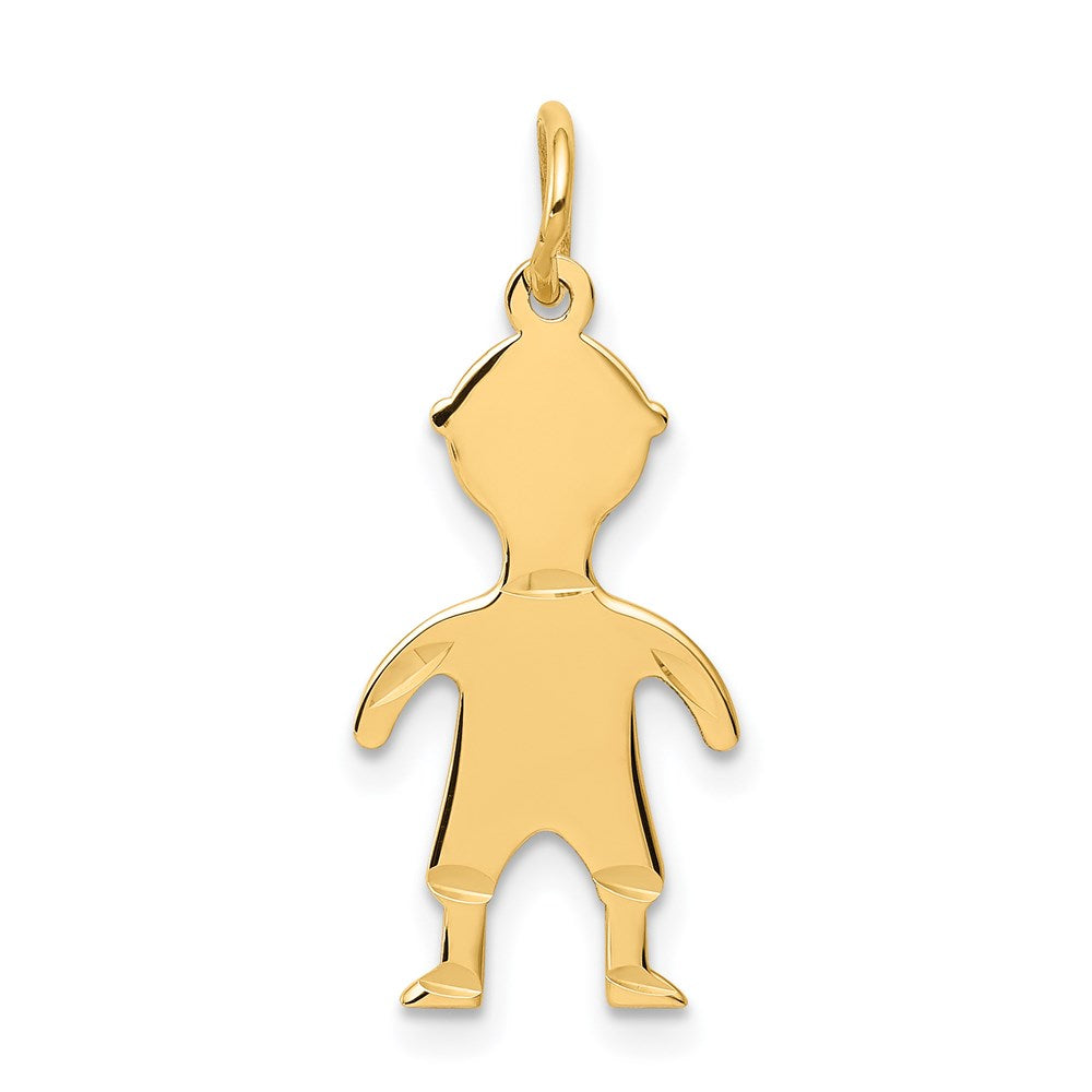 14k Yellow Gold 14k.011 Depth Engravable Boy Charm