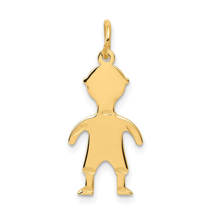 14k Yellow Gold 14k.011 Depth Engravable Boy Charm
