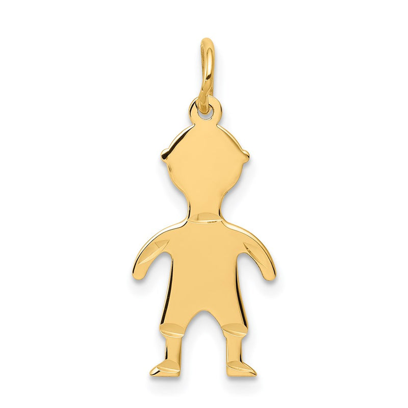 14k Yellow Gold 14k.011 Depth Engravable Boy Charm