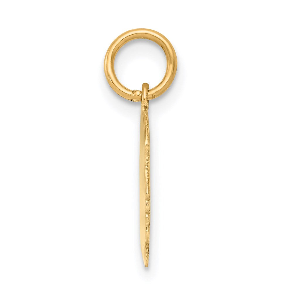 14K Yellow Gold Plain Small .009 Gauge Facing Right Engravable Girl Head Charm