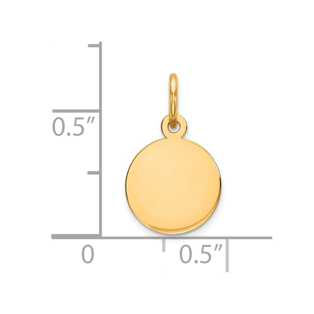 14k Yellow Gold 14k Plain .009 Gauge Circular Engravable Disc Charm