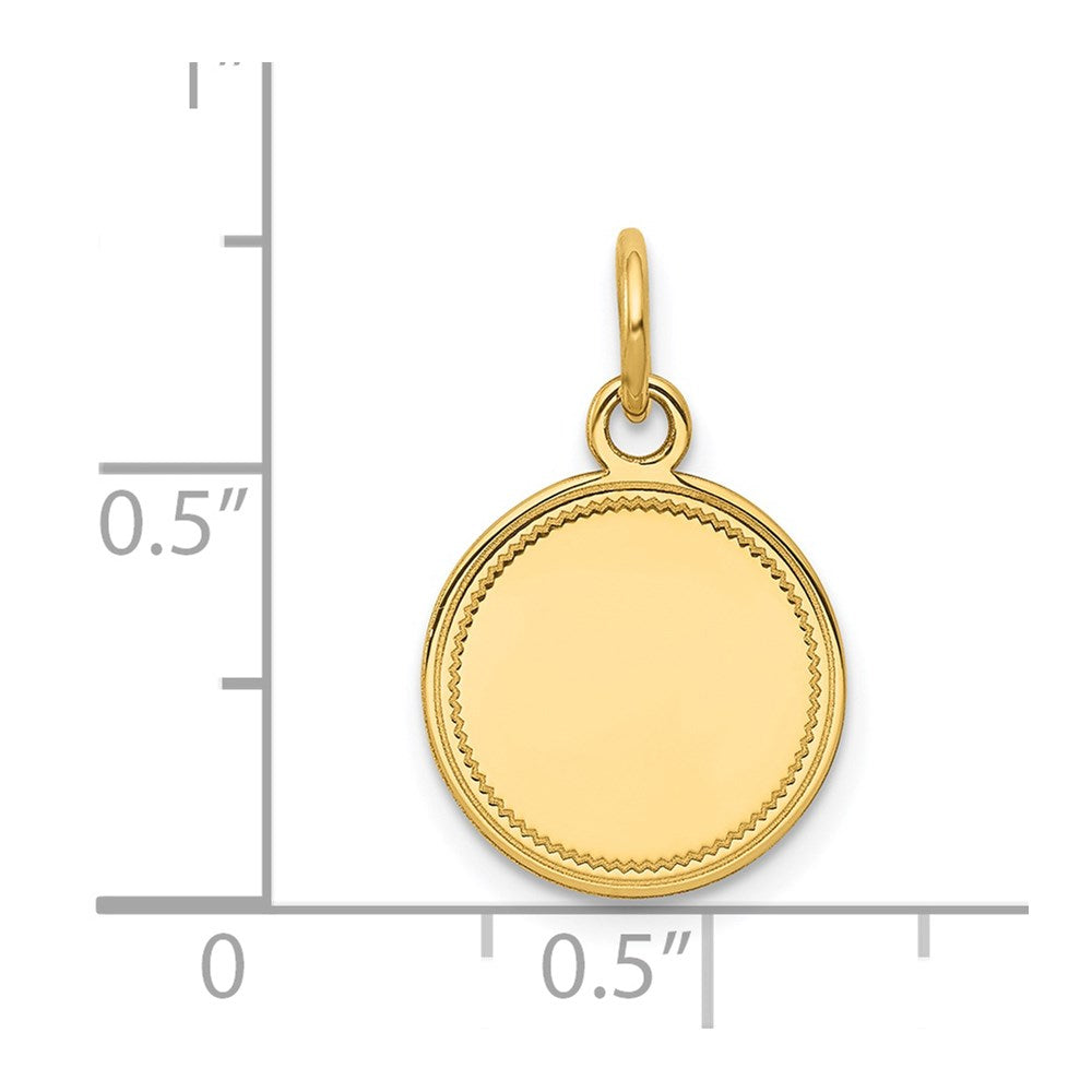 14k Yellow Gold 14k Plain .011 Gauge Engravable Round Disc Charm