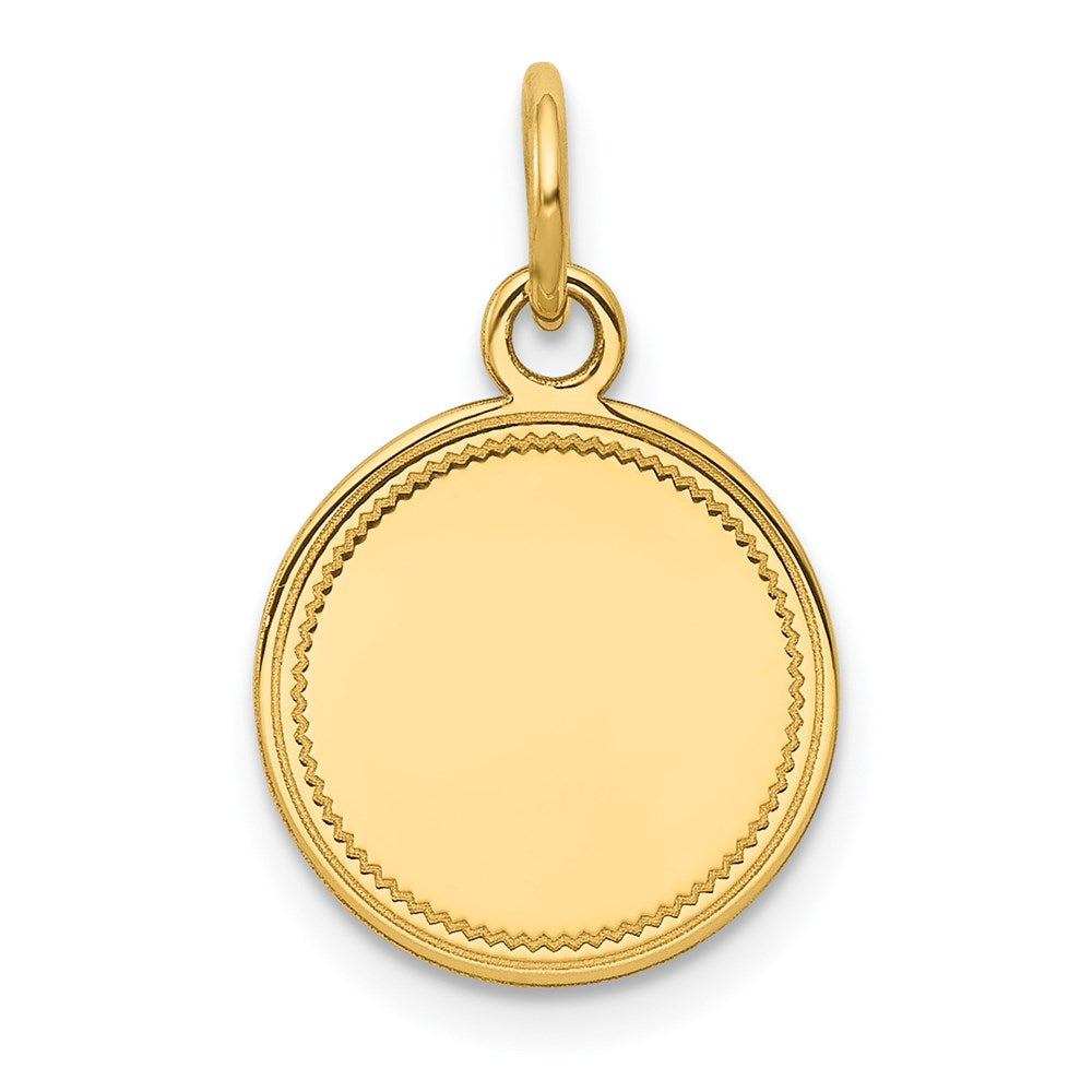 14k Yellow Gold 14k Plain .013 Gauge Engravable Round Disc Charm
