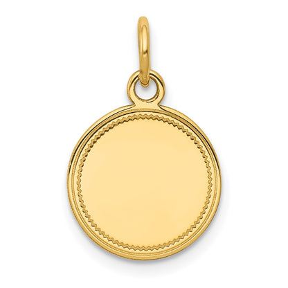 14k Yellow Gold 14k Plain .013 Gauge Engravable Round Disc Charm