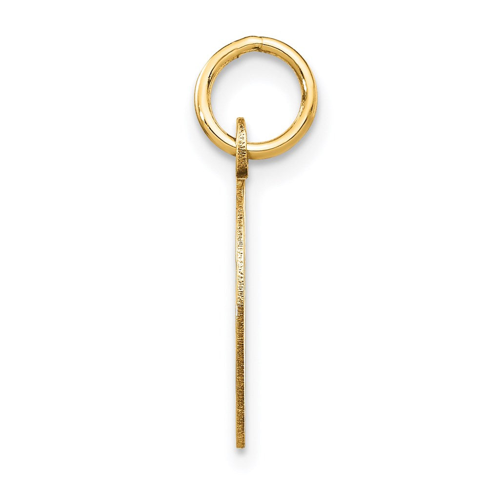 14k Yellow Gold Etched Engravable Round Disc Charm