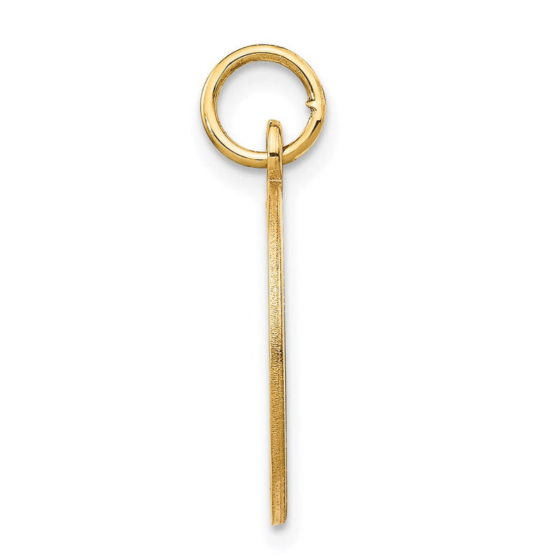 14k Yellow Gold Etched Engravable Round Disc Charm
