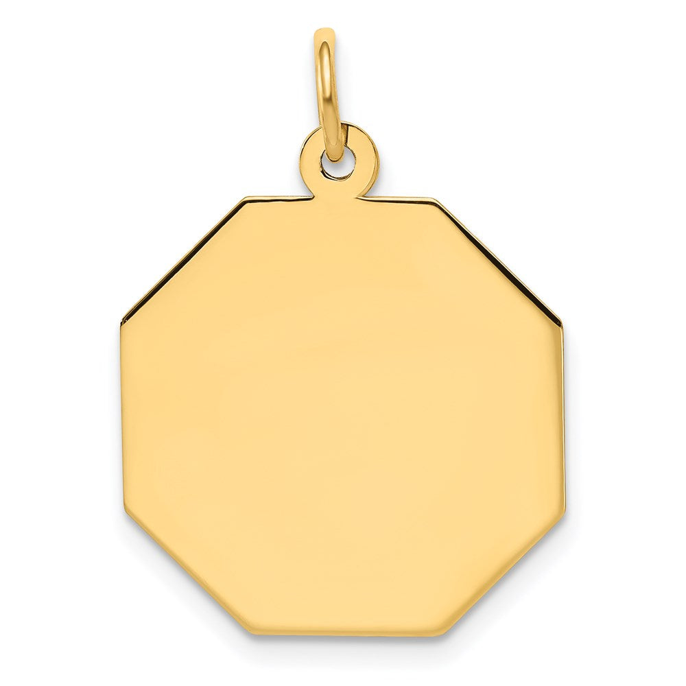 14k Yellow Gold 14k Plain .009 Gauge Engravable Octagonal Disc Charm
