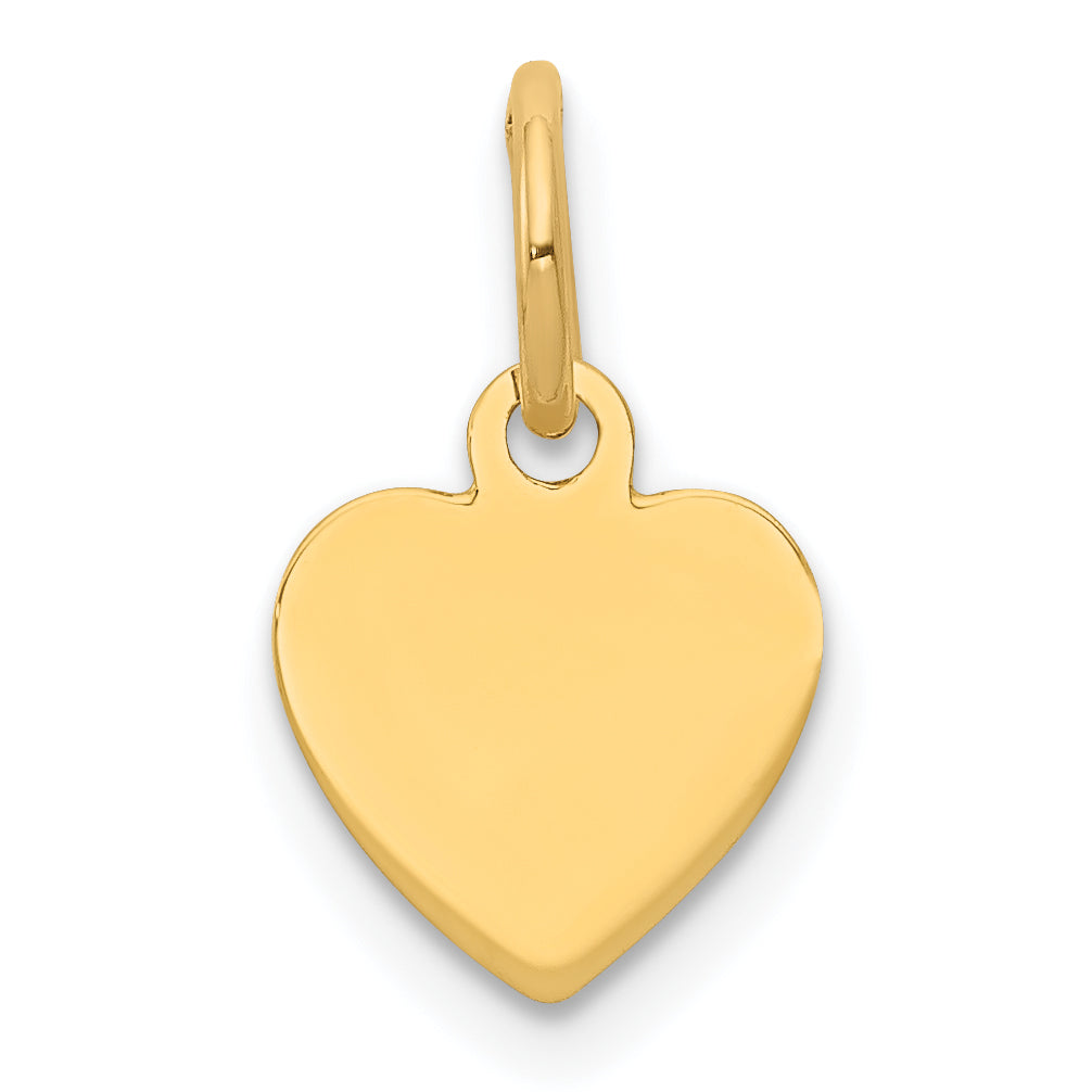 14k Yellow Gold 14k Plain .009 Gauge Engravable Heart Disc Charm