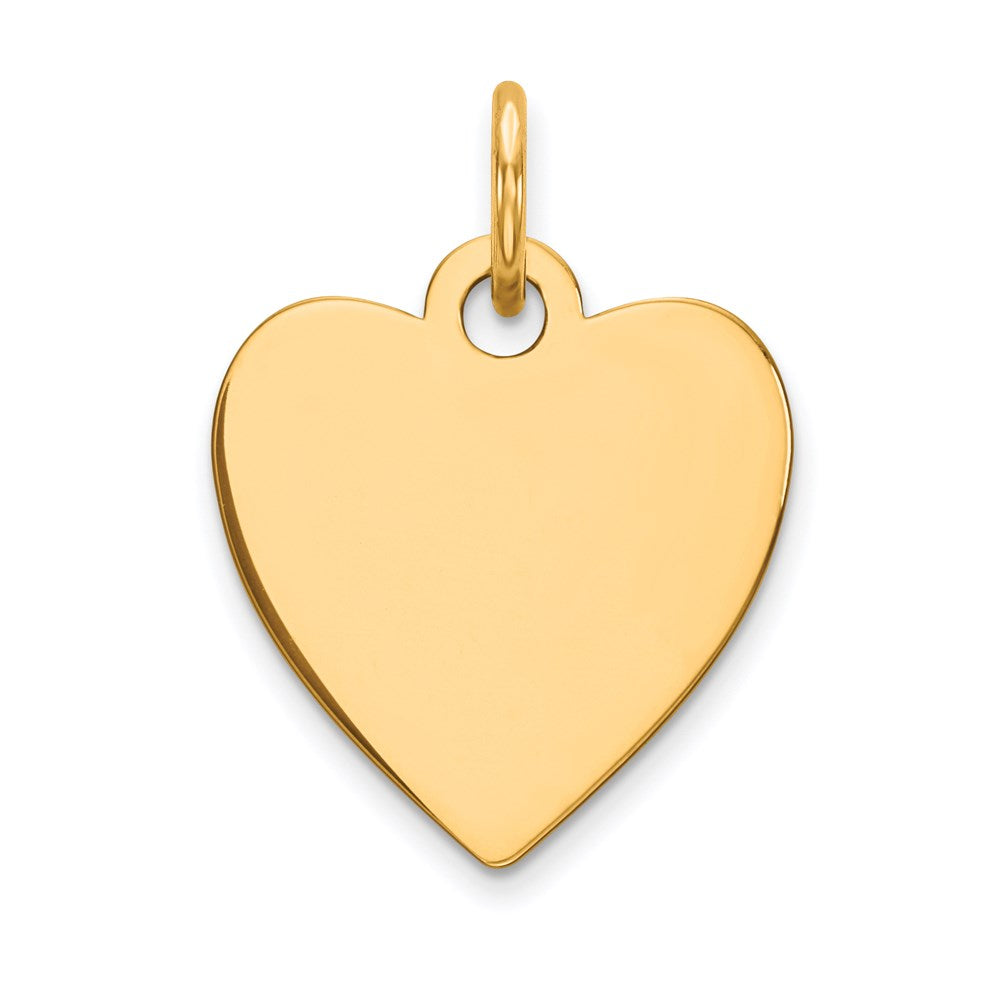 10K Yellow Gold Plain Engravable Heart Disc Charm