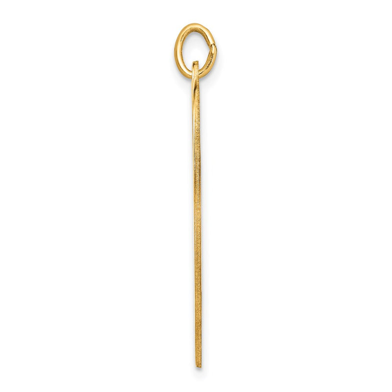 14k Yellow Gold Plain Engravable Heart Disc Charm