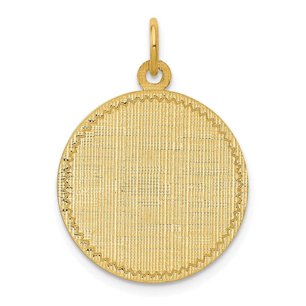 14k Yellow Gold 14k Patterned .013 Gauge Circular Engravable Disc Charm