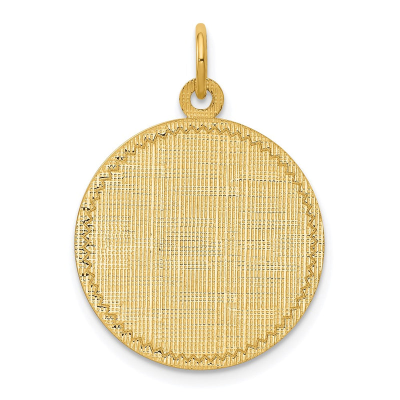 14k Yellow Gold 14k Patterned .013 Gauge Circular Engravable Disc Charm